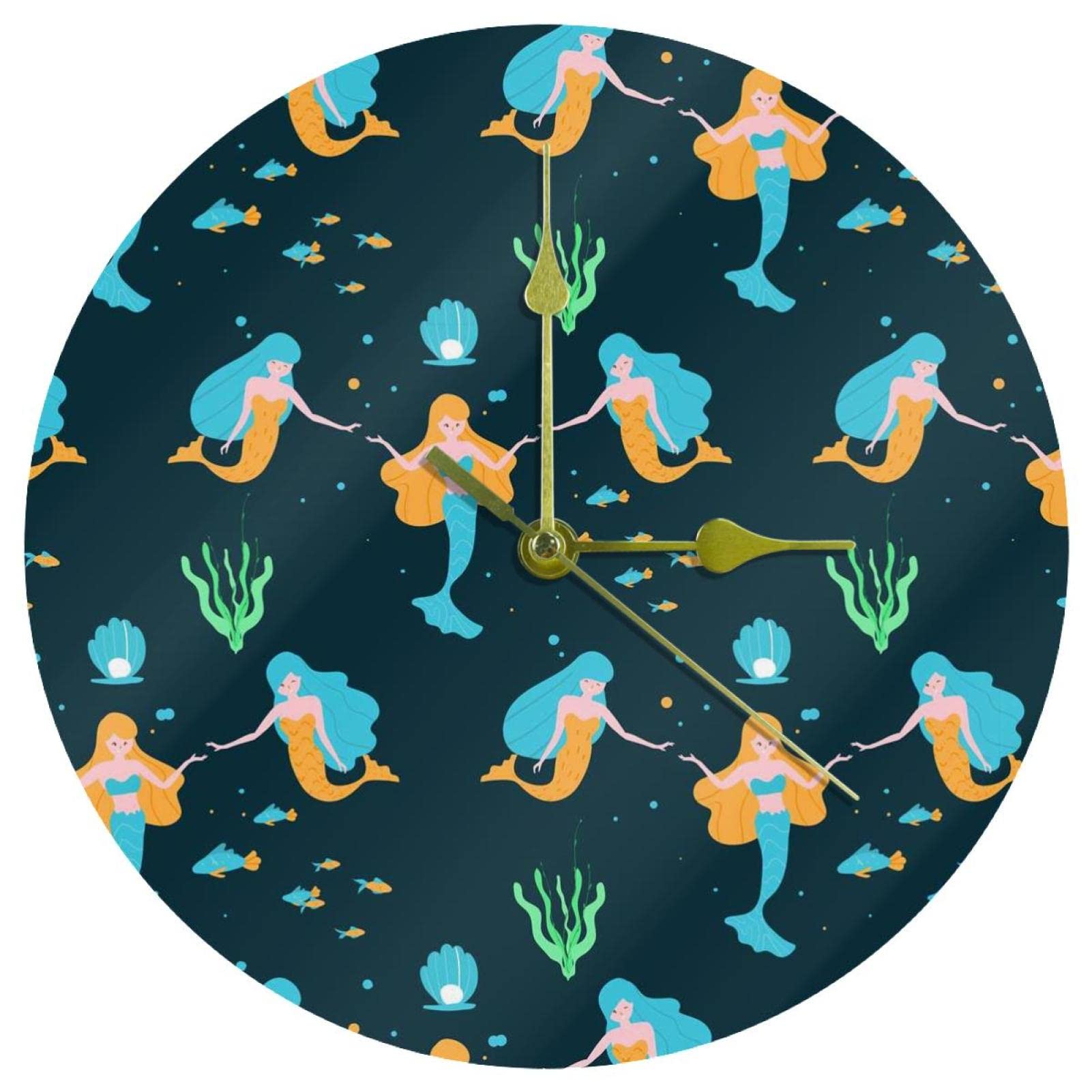 Horloge murale en acrylique de 24 cm silencieuse à quartz fonctionnant à piles