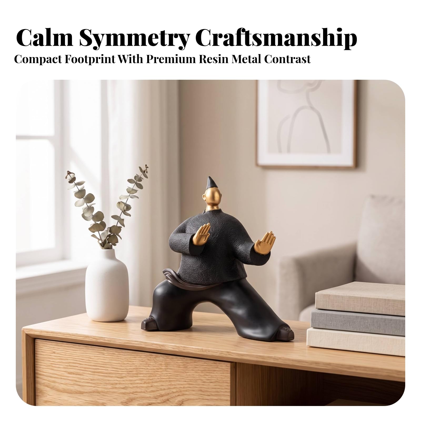 Statuetta Decorativa | Ispirato Al, Statuetta da Tavolo, Decorativo, Ornamento da Tavolo, per Mobile Tv, Soggiorno, Nero, C