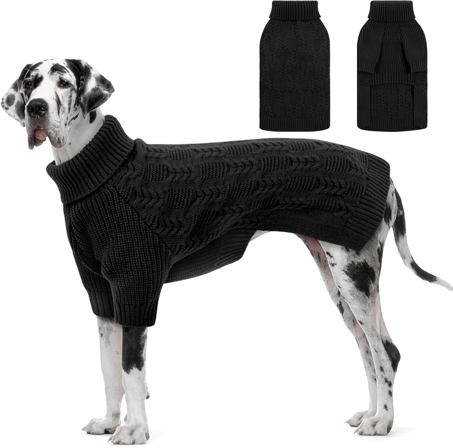 ASENKU Extra-Large Dog Sweater 4XL, Big Dog Sweaters for Extra Large Dogs Girl Boy,Pullover Turtleneck Knitted Doggie Sweatshirt Clothing for Doberman,Great Dane(Grey,4XL)