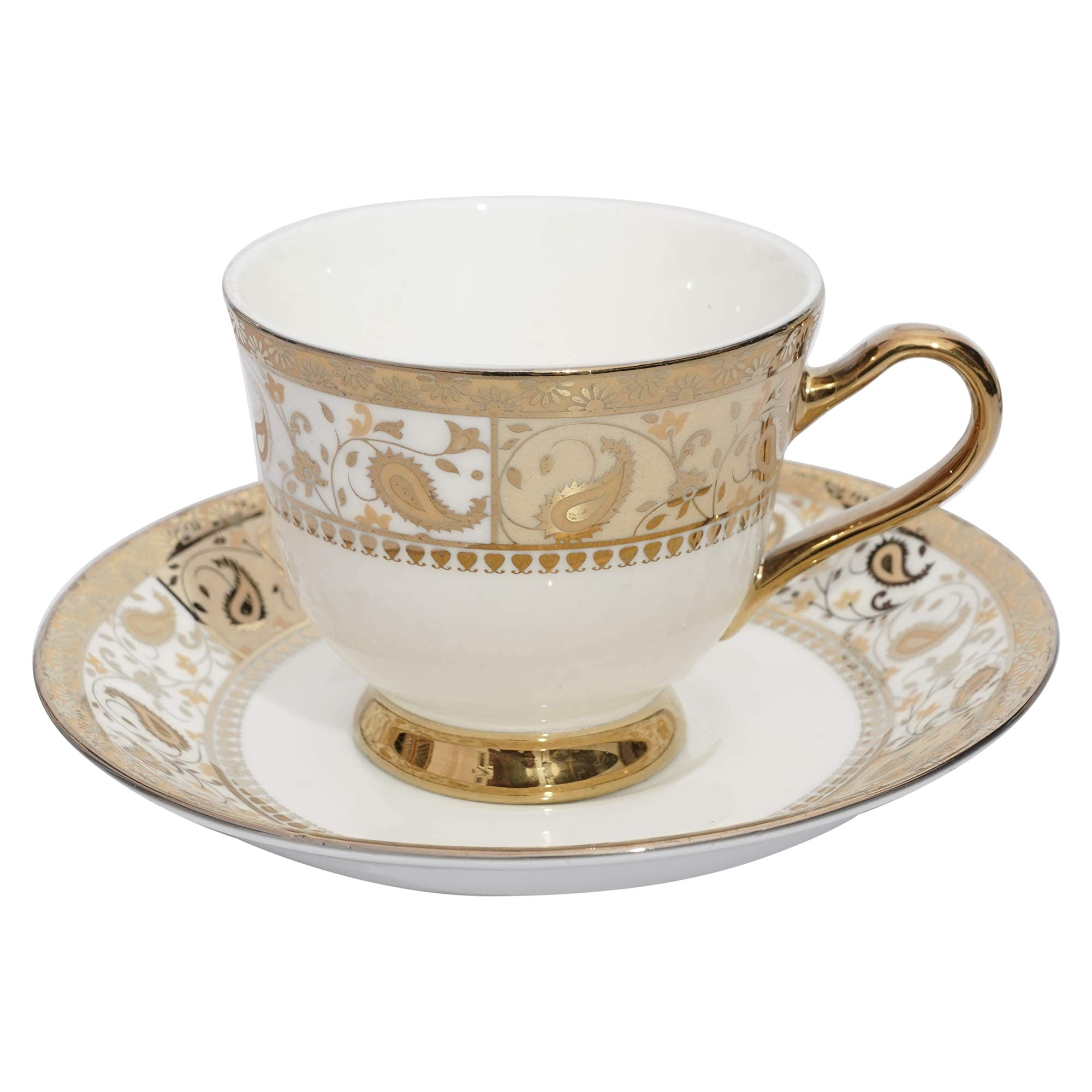 Home-Cart Tea Cup and Saucer Set of 12-Pieces Multicolour 1