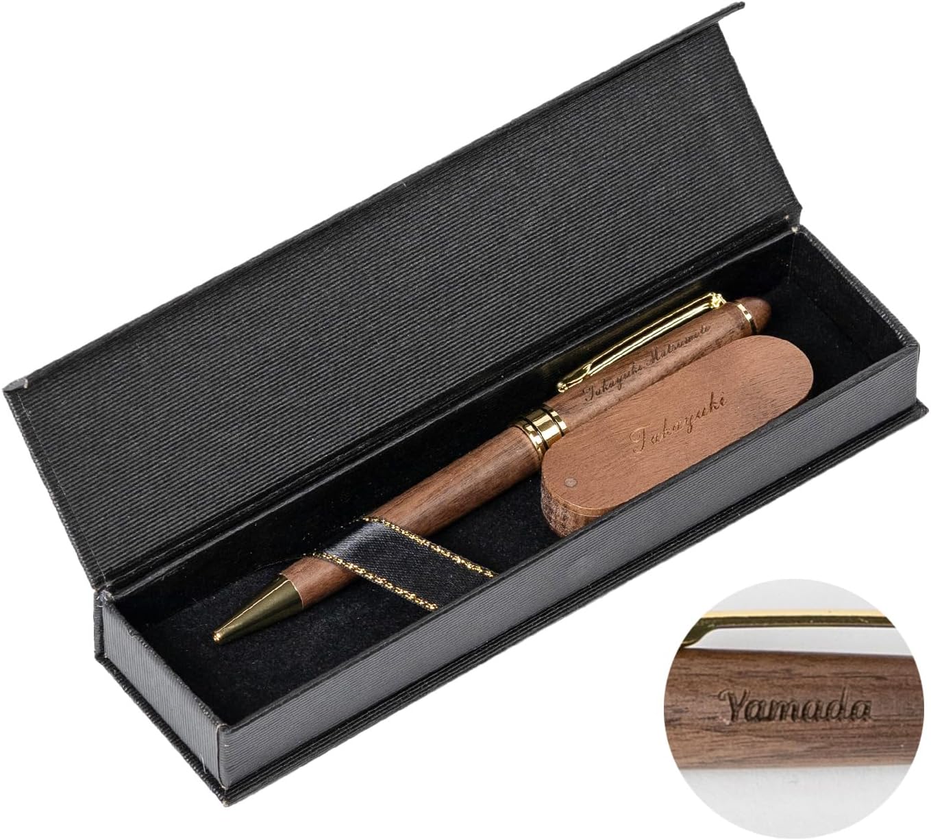 THE WOW 木製USBメモリ(32GB)&Pubreボールペンセット 【名入れ対応/ラッピング対応/メッセージカード対応】 刻印 木製 ウッド プレゼント ギフト 記念品 入学 卒業 就職 ギフト ウォールナット