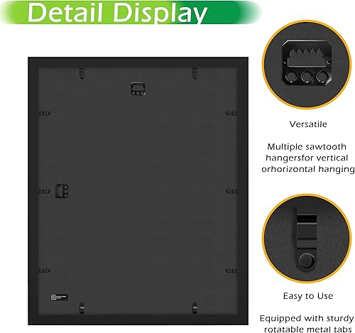 Vista 192 de FrameWorks Marco para póster de madera de 18 x 24 pulgadas, marcos clásicos de color negro mate con vidrio acrílico inastillable, fotos, pósters