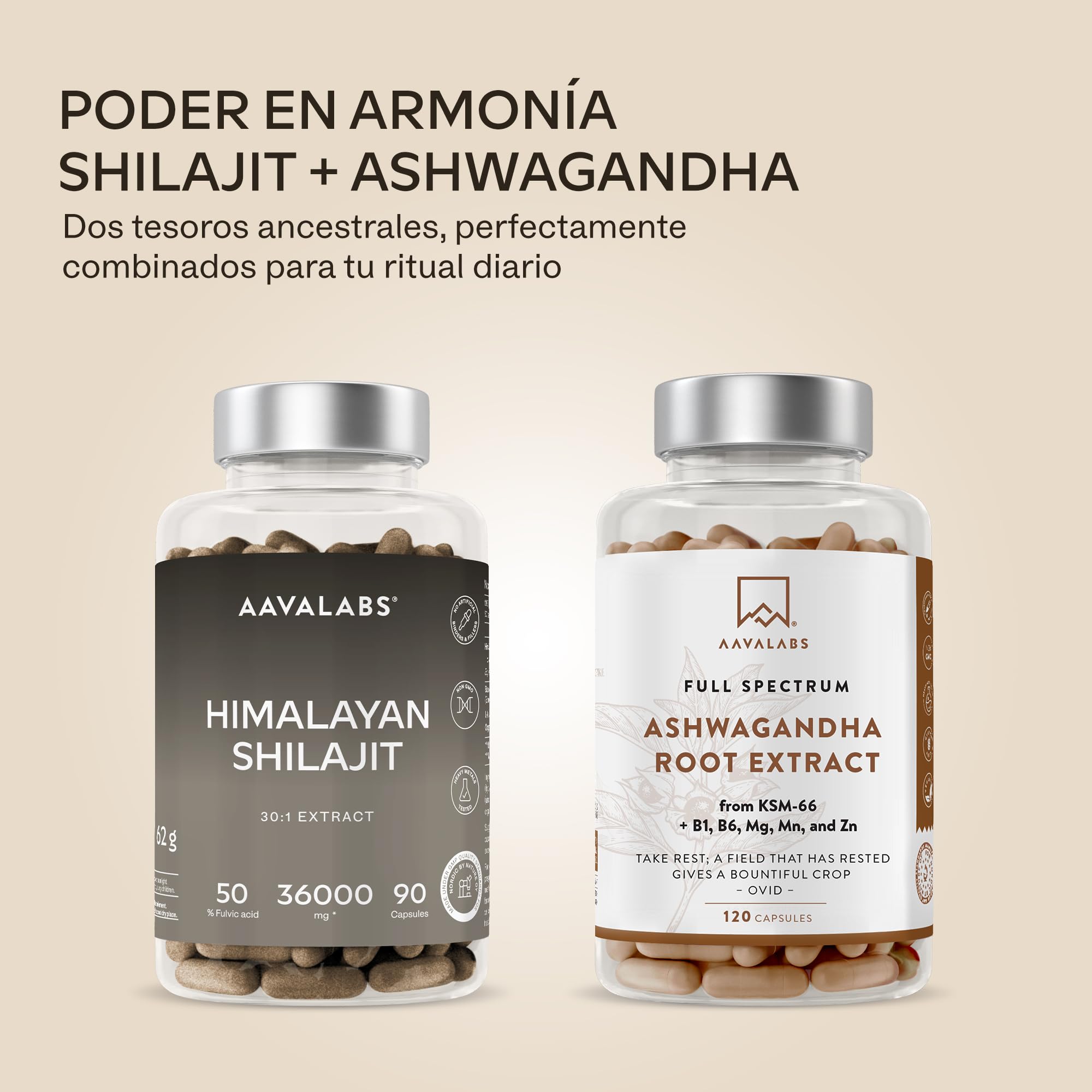 Shilajit Puro del Himalaya -36,000mg (Extracto 30:1) - 90 Shilajit Capsulas (No Shilajit Gummies) - con 50% de Acido Fulvico - Más Conveniente que el Resina de Silajhit - Rico en Minerales Traza