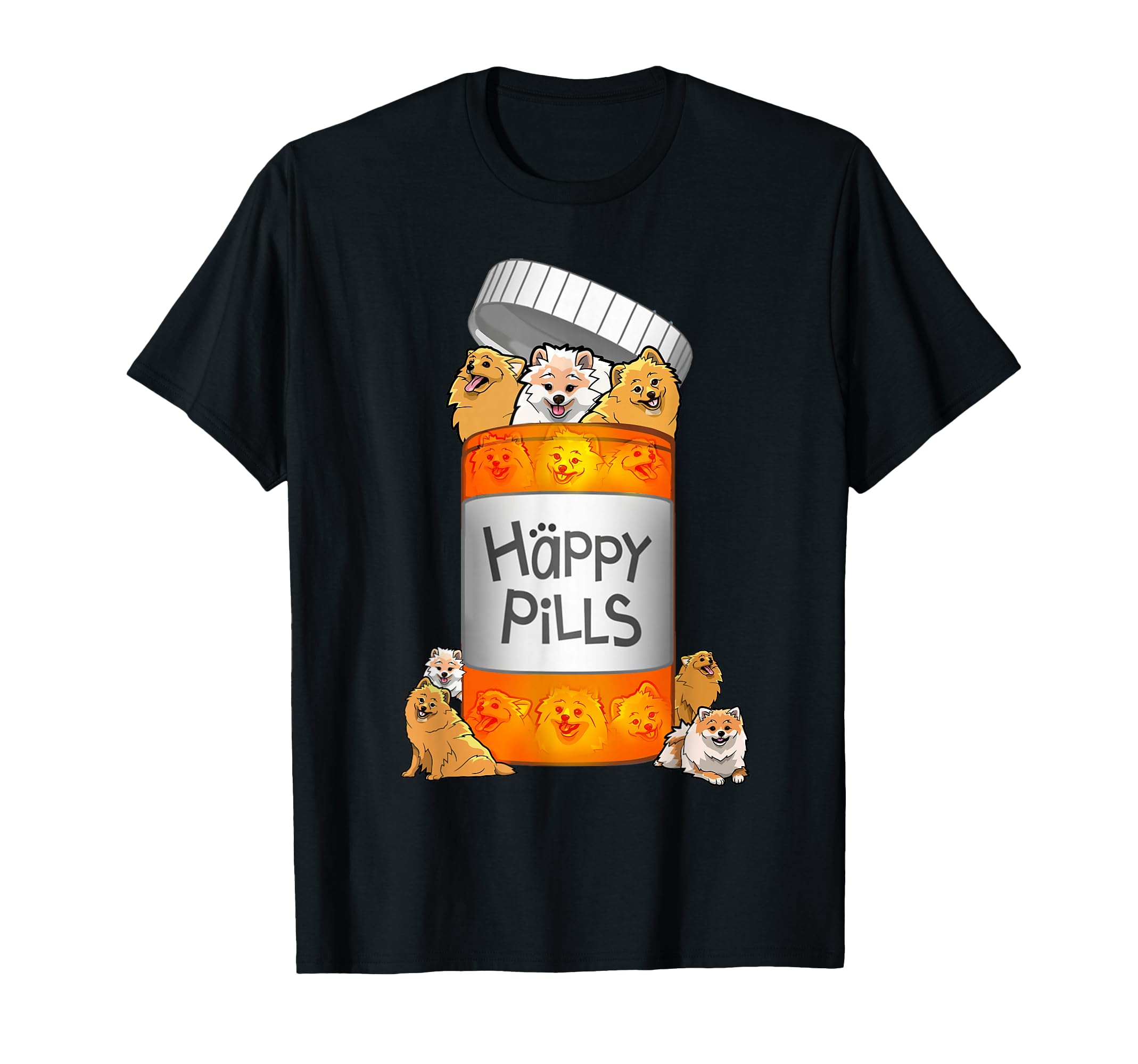 Pomeranian Happy Pills T-shirt T-Shirt