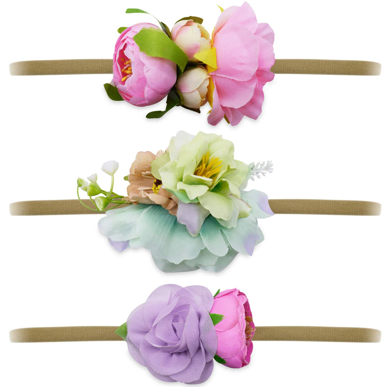 Bembika Multicolour Floral Hair Bows Elastic Bands for Baby Girls (Set of 3) (B07X6DN3XW) Amazon Price History, Amazon Price Tracker