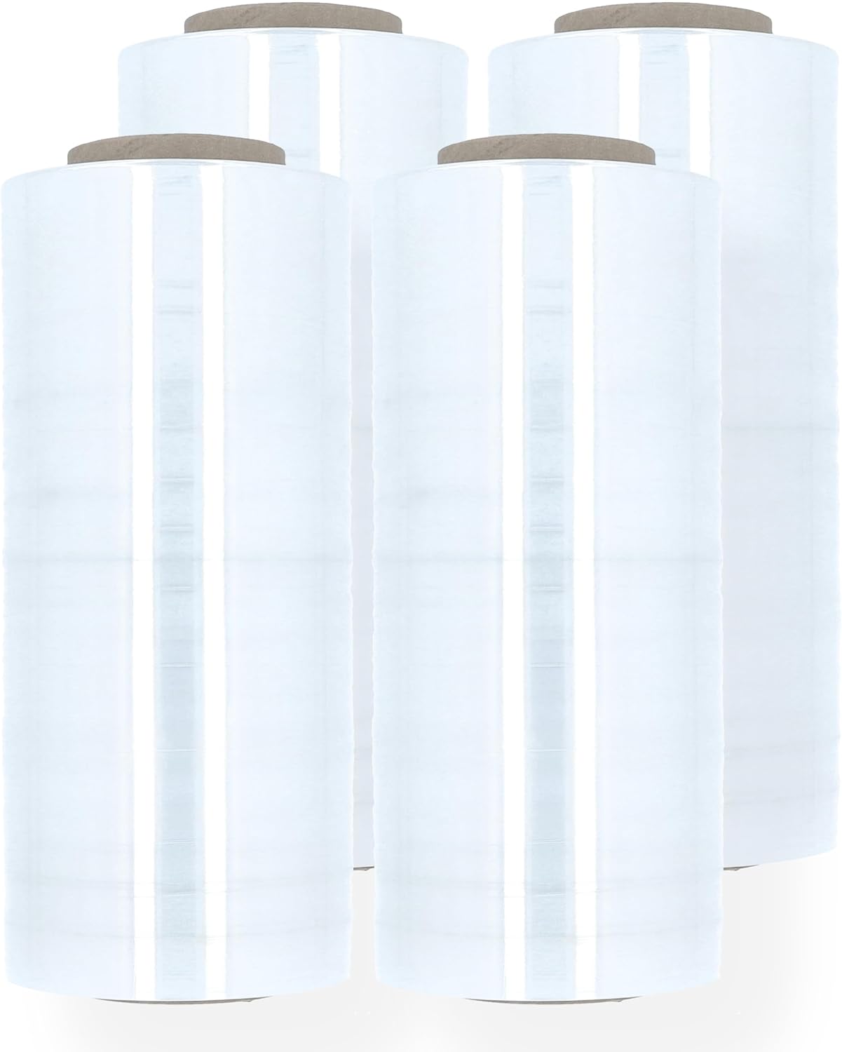 PSBM Blown Stretch Wrap, 4 Rolls 12 Inch x 1500 Feet 90 Gauge Heavy Duty Clear Plastic Wrap Industrial Strength Shrink Film for Moving, Packing & Shipping