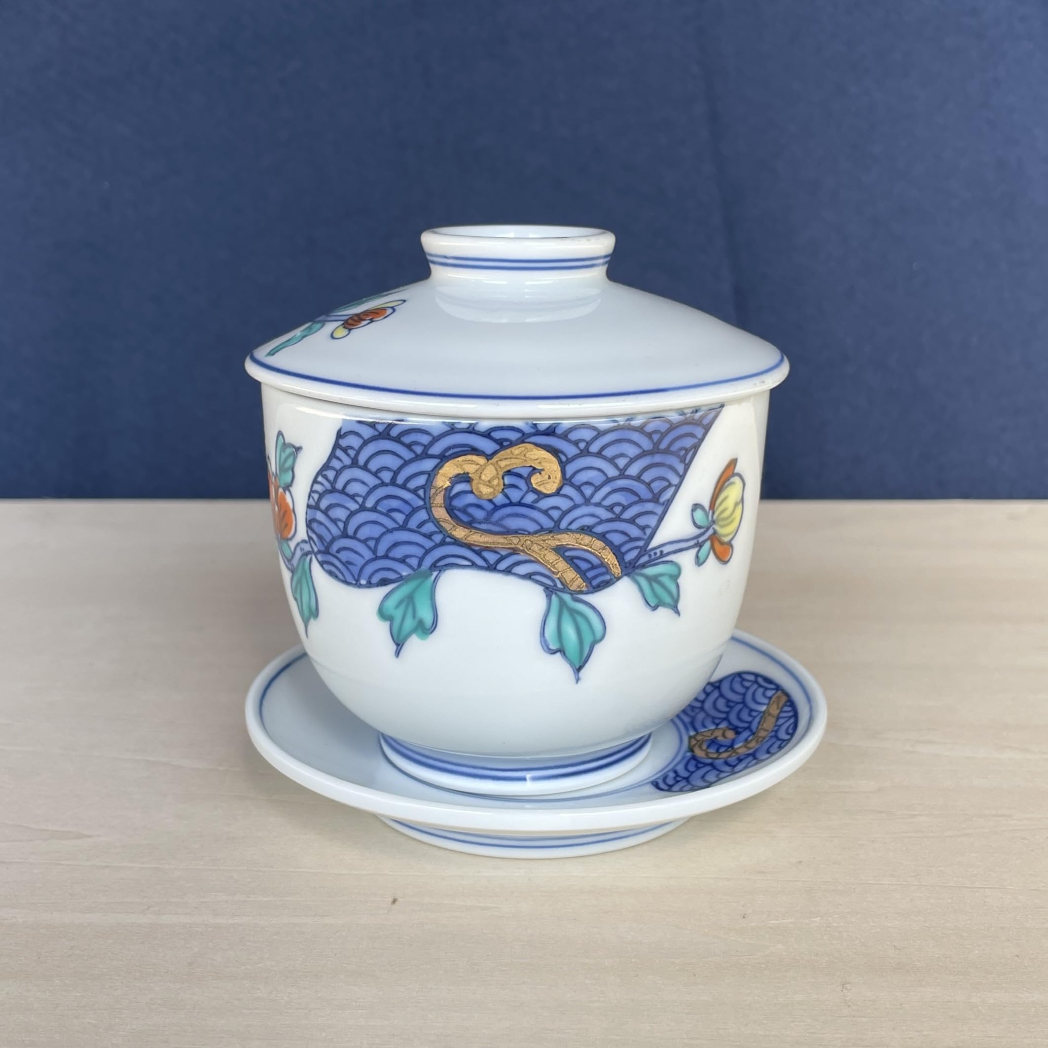 Amazon | 有田焼 青海波牡丹 蒸し碗 台皿付き 茶碗蒸し アウトレット 5