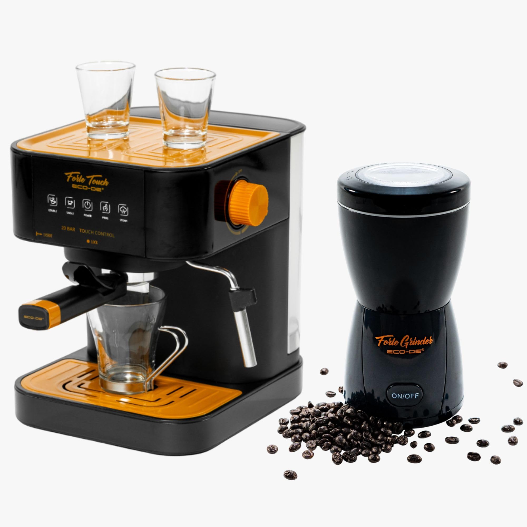ECODE® Set Idee Regalo Piccoli Elettrodomestici Utili per Cucina e Casa, Offerta Macchina Caffè Espresso Cialde e Macinato + Macinacaffè Elettrico – Idea Regalo per Compleanno, Matrimonio ed Amici