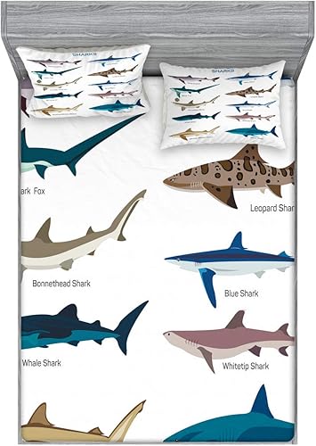 Miniatura 114 de Ambesonne Juego de sábanas bajeras y fundas de almohada occidentales, sombrero de vaquero con temática del salvaje oeste y cuerda de ganadería vieja