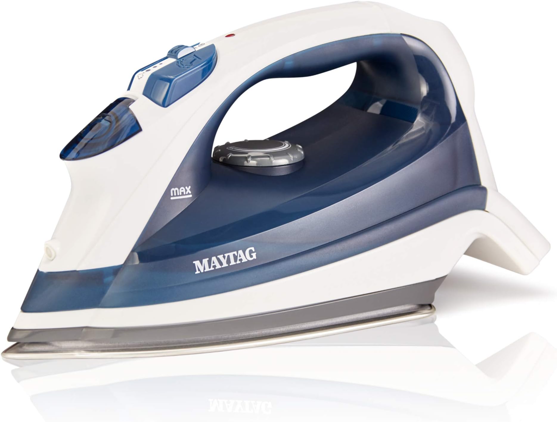 Maytag Speed Heat Steam Iron & Vertical Steamer with Stainless Steel Sole Plate, Self Cleaning Function + Thermostat Dial, M200 Blue