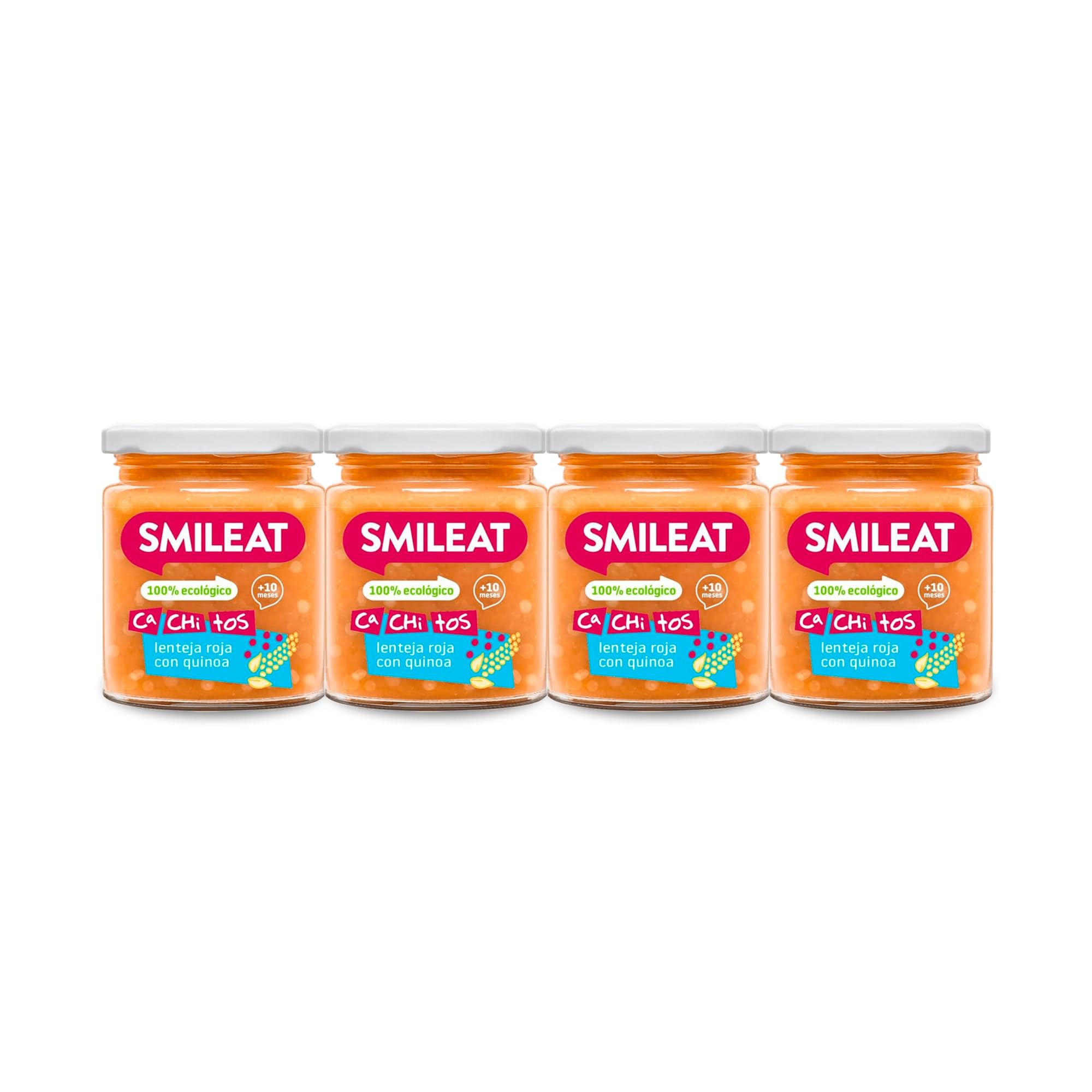 Smileat Tarritos de Lenteja Roja con Quinoa Ecológico Sin Azúcar Añadido Pack 4 x 230g 920g