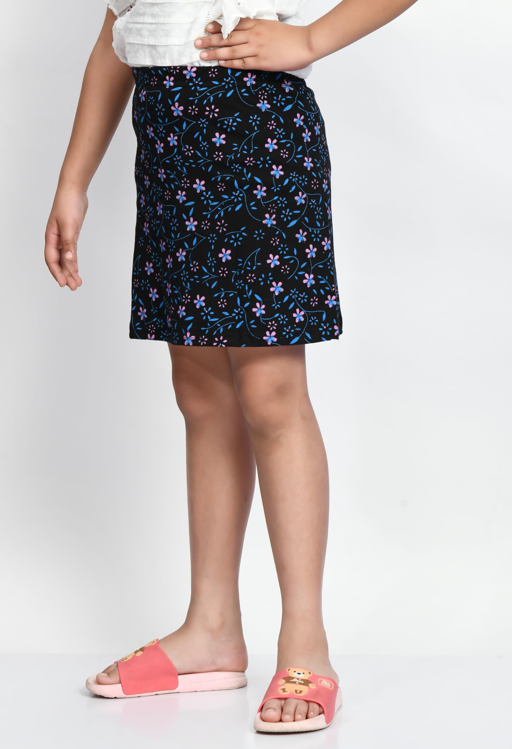 Girls Cotton Allover Printed Mini Skirts Summer (Pack of 2) Multicolor5 4
