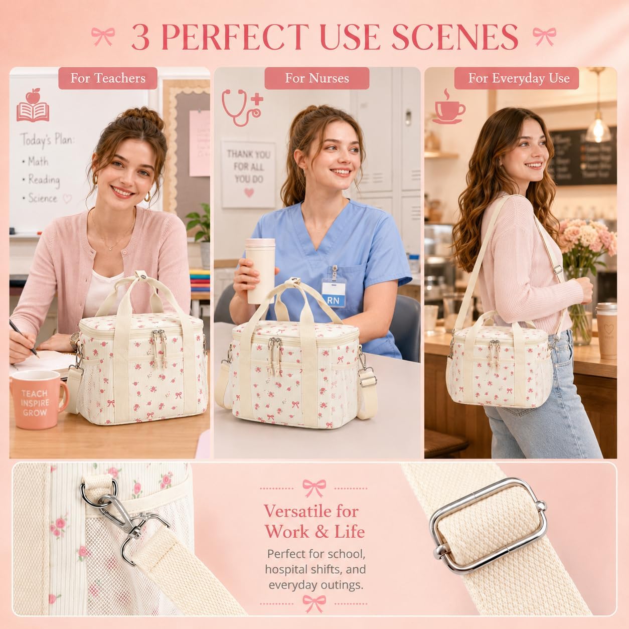Btoop Insulated Lunch Box Women Cute