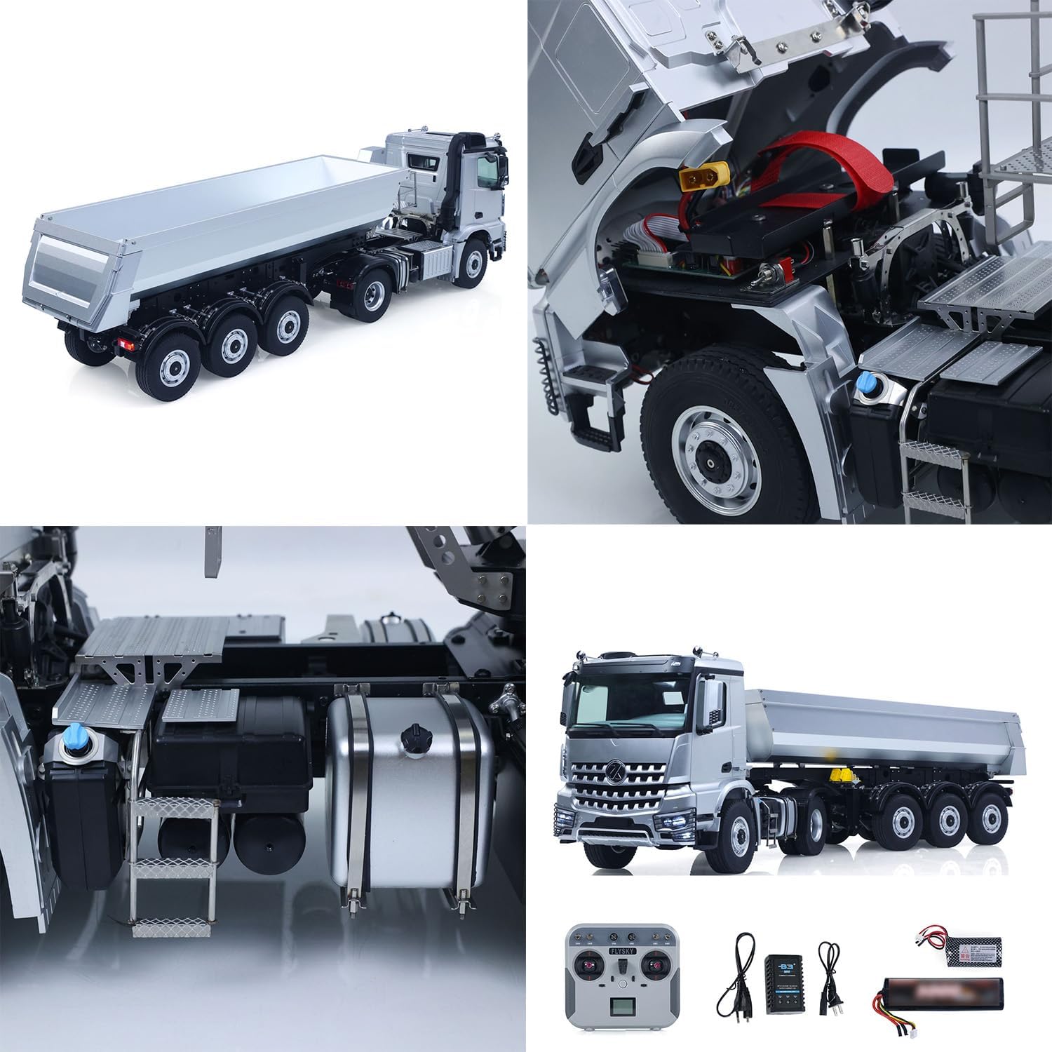 TOUCAN RC HOBBY US in Stock 1/14 RTR Car 4X4 RC Tractor Truck 3Axles Electric Lifting Dump Trialer for Ages 14+