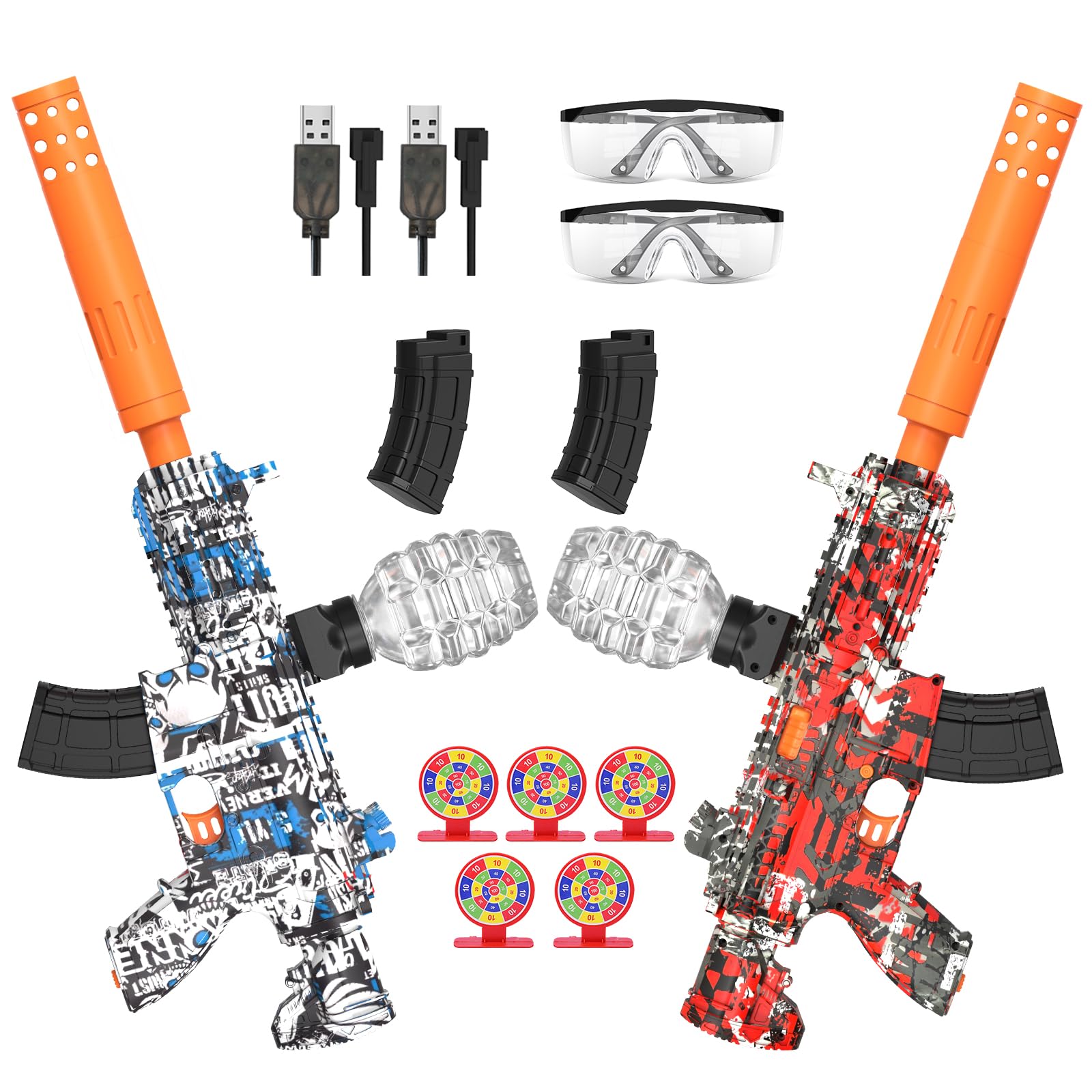 Photo 1 of 2 Pack Splatter Blasters, Electric Auto Splat Blaster, 30000+, 600 Hopper, Outdoor Team Play Game Activities, Rechargeable Battery, Age 12+ Year Up