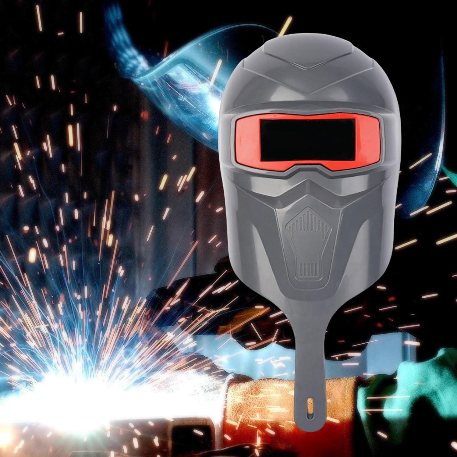 Generic Hand Held Welding Shield Safety Face Shields for TIG MIG ARC Polishing (Gray)