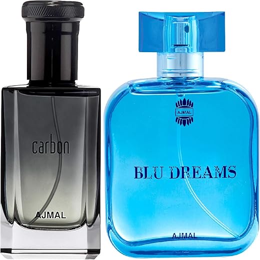Ajmal Carbon EDP Citrus Spicy Perfume 100ml for Men and Blu Dreams EDP Citurs Fruity Perfume 100ml for Men