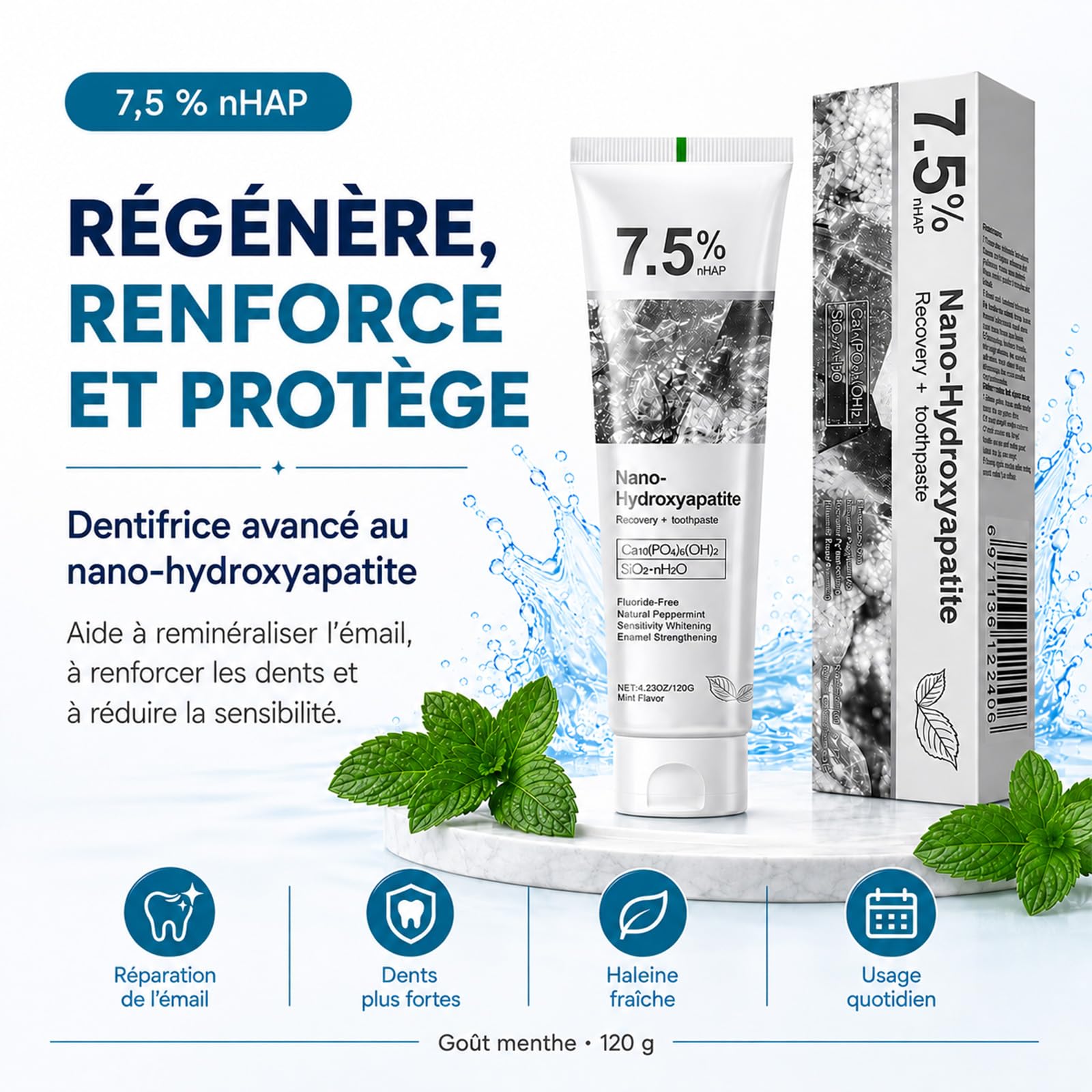 Holydeer Dentifrice Original à 7,5% de Nano-Hydroxyapatite (3)