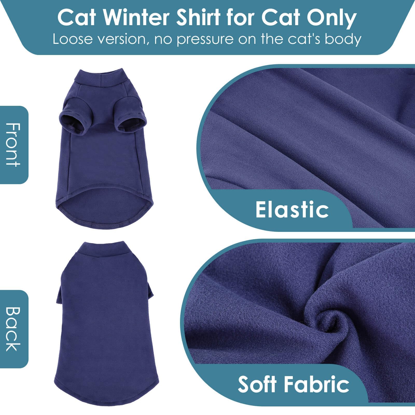 AOFITEE Turtleneck Jumper for Cats Soft Sphynx Cats Shirt Hairless Cat Jumpers with Sleeves - Image 4