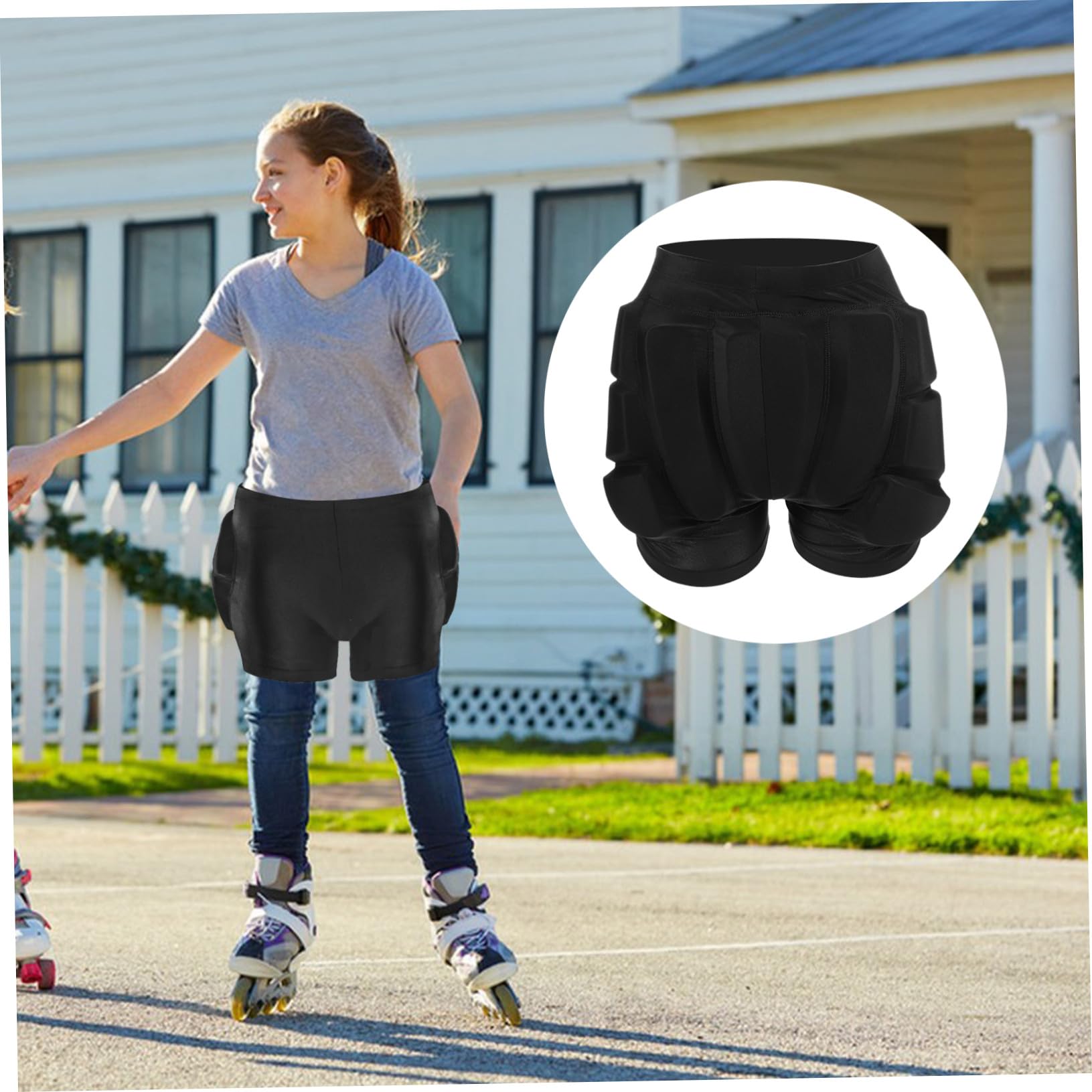 iplusmile Protector de Cadera para Patinaje Acolchado Transpirable Diseño Cómodo y Seguro Talla XS para Color Negro Protección Eficaz para Patinaje y Roller Skating