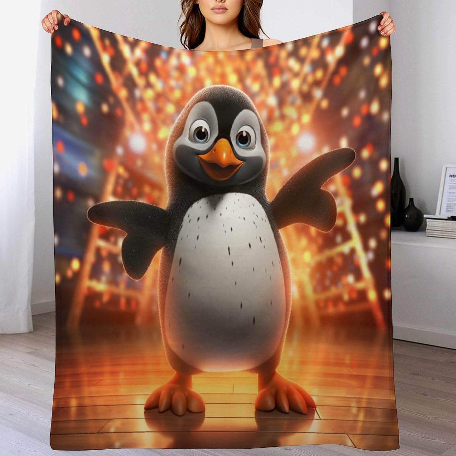 Couverture pingouin super douce, le cadeau idéal pour enfants et adultes