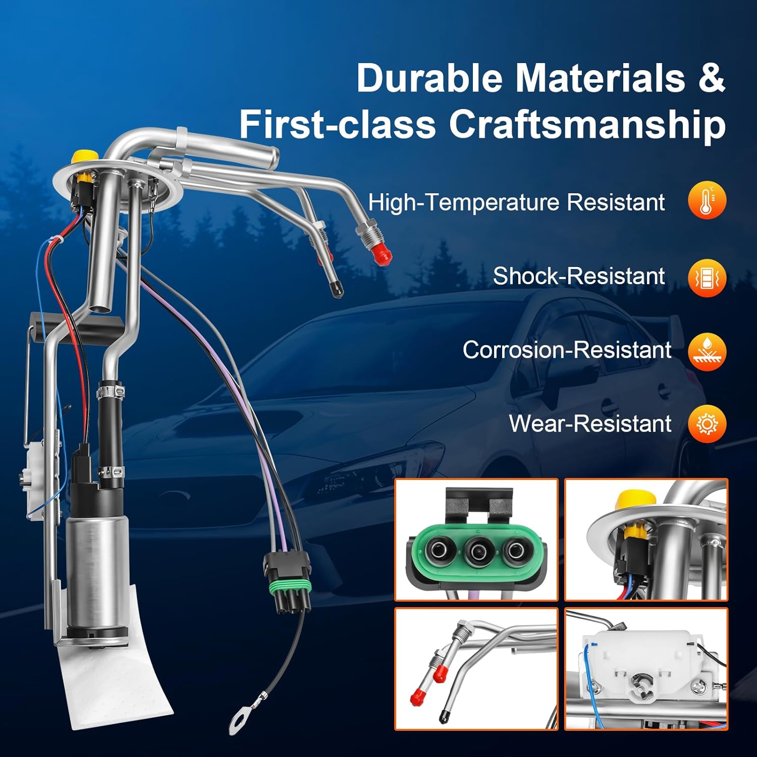 Electric Fuel Pump Assembly Compatible with Chevy GMC C1500 C2500 C3500 K1500 K2500 K3500 Pickups 1988 1989 1990 1991 1992 1993 1994 1995(4.3L 5.0L 5.7L 7.4L), Replaces E3621S 66300 P8000S 402P3621S