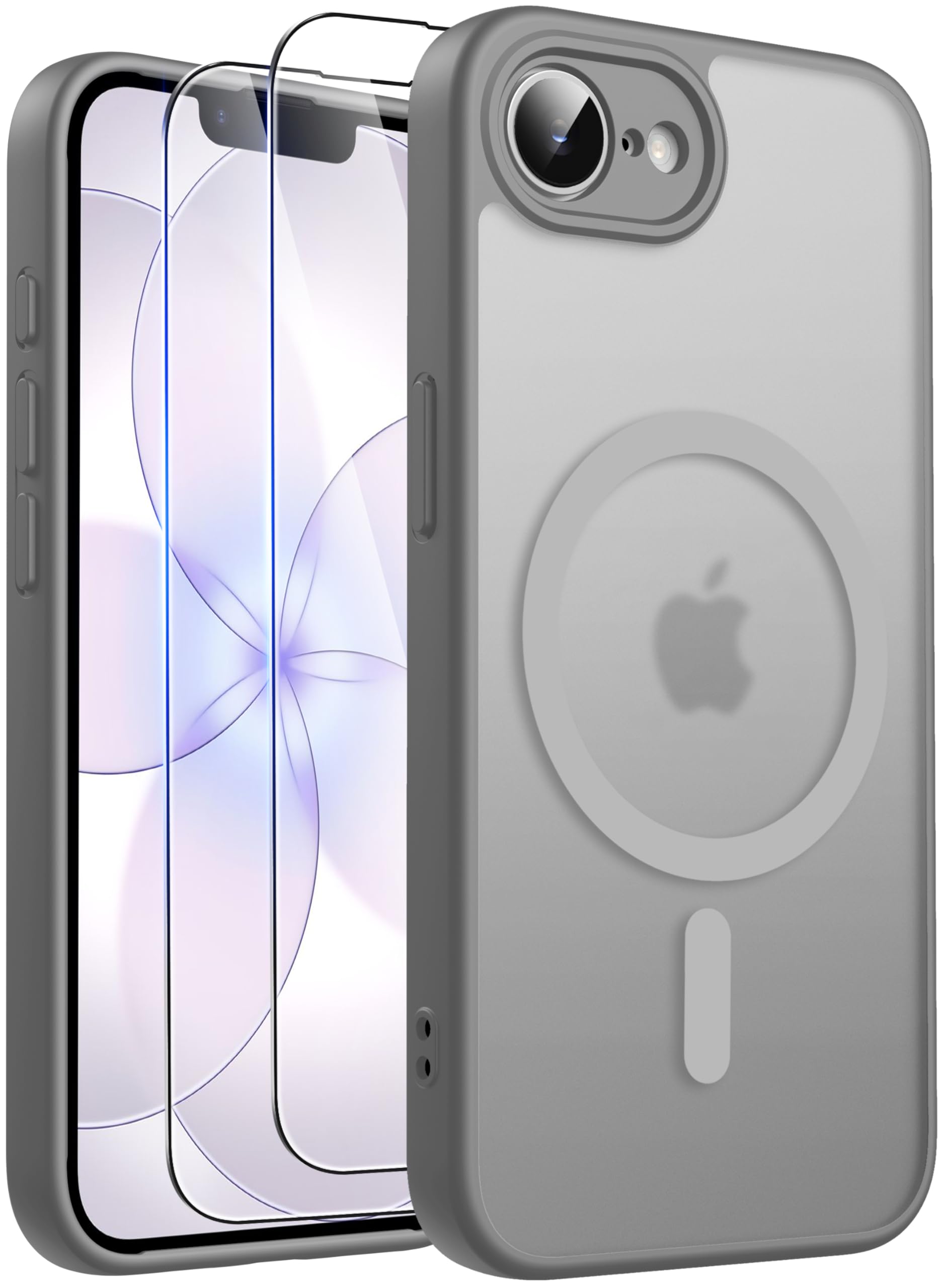 Qasyfanc Magnetic for iPhone 17e Case iPhone 16e Case with 2 Tempered Glass Screen Protector, Compatible with MagSafe, Full Camera Protection, [Anti-Yellowing] Shockproof Protection Phone Case, Clear — view 9