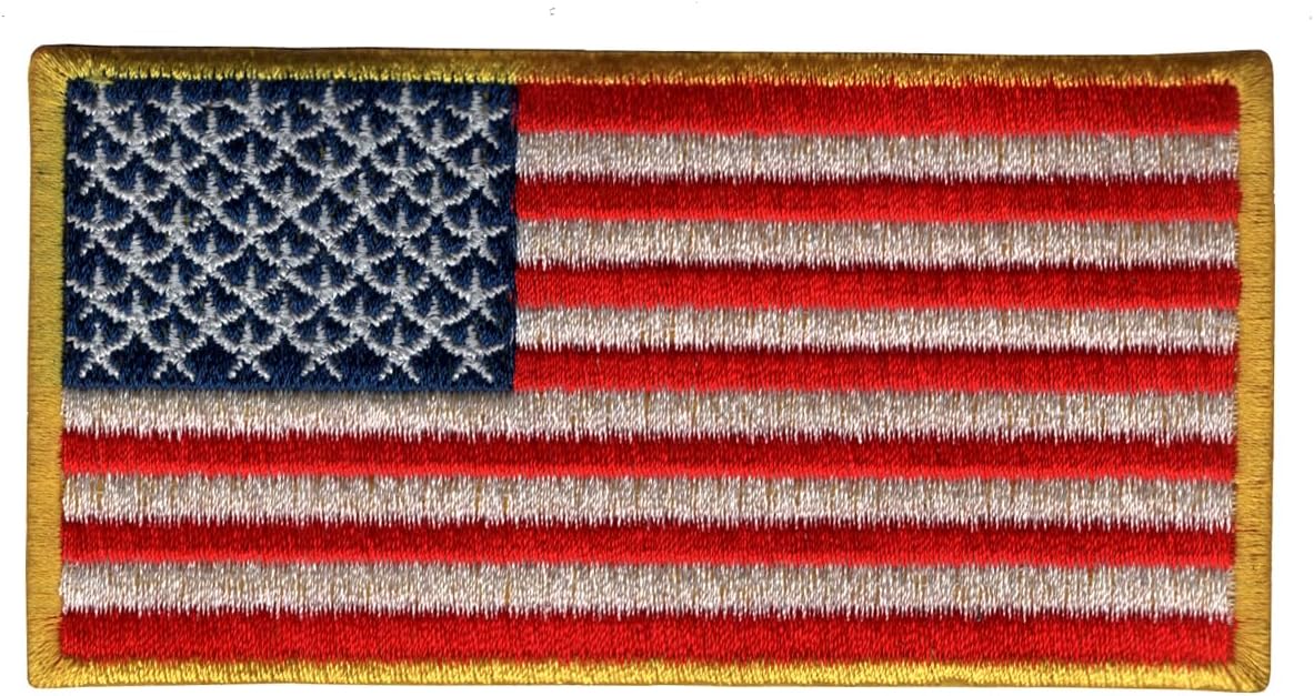 USA American National Flag Embroidered Sew on Patch ; Size: 11.5cm x 6cm for Jackets, Caps, T-Shirts, Bags, Jeans, Pants, Outdoor Clothing ; Imported from Malaysia (1 Piece). (Code: M-20)