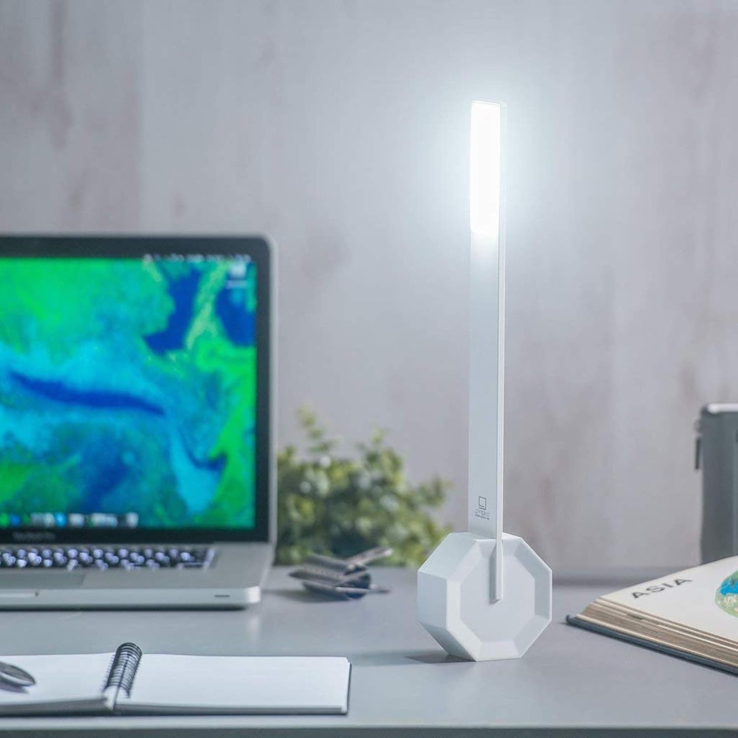 Suреr Chеар 🛒 Gingko Octagon One Rechargeable Modern LED Desk Lamp Touch Sensitive White