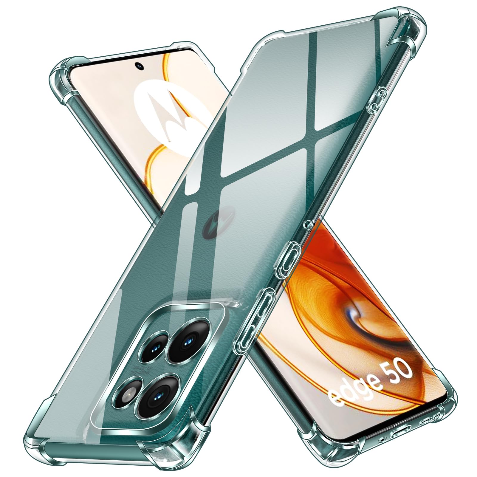 Ivoler Klare Handyhülle Für Motorola Moto Edge 50 Pro - Militärschutz, Vergilbungsfrei