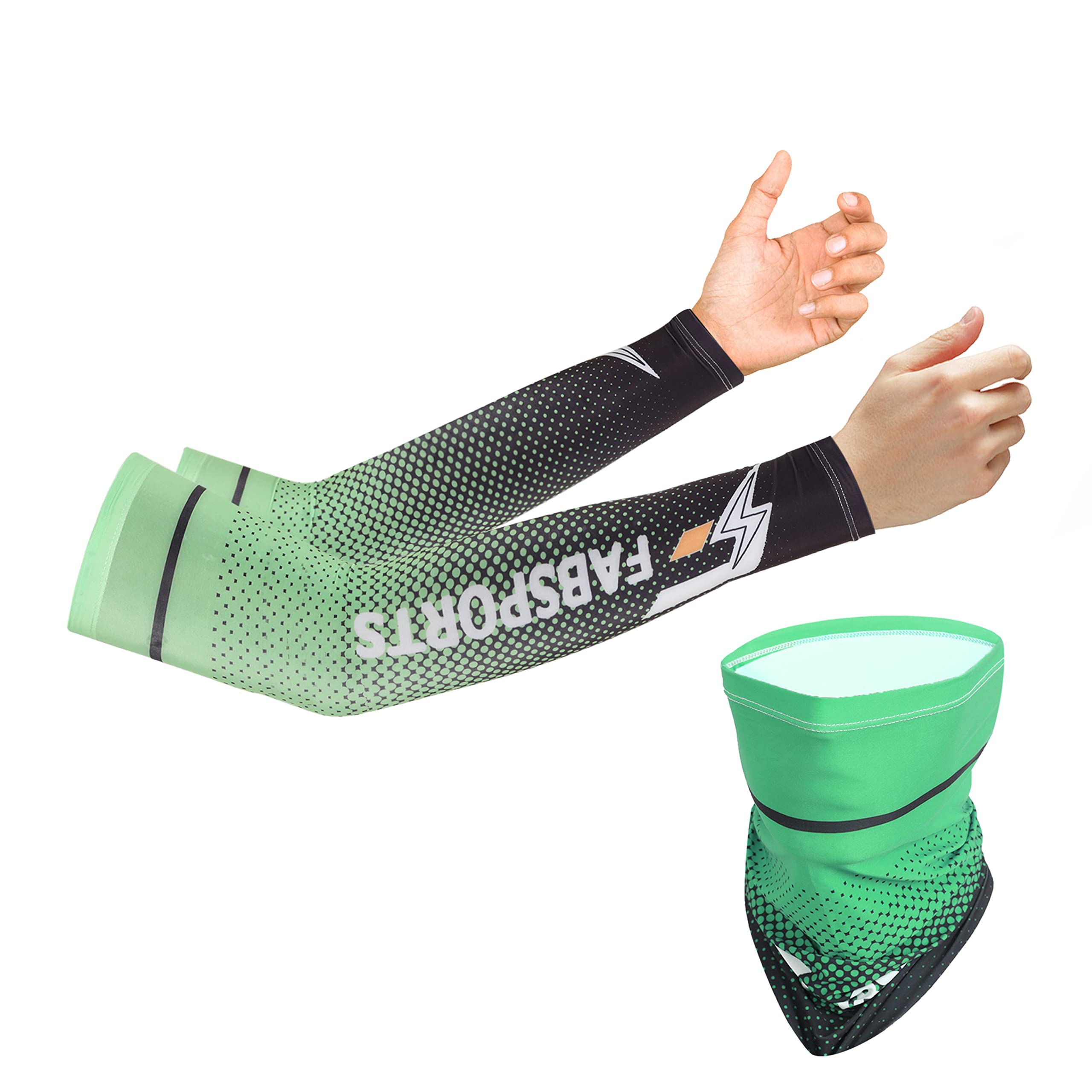 fabsports Cooling Tatoo Arm Sleeves & Bandana combo for Men & Women with UV Protection, Quick Dry, for cycling, cricket, skating, biking etc-picture-19
