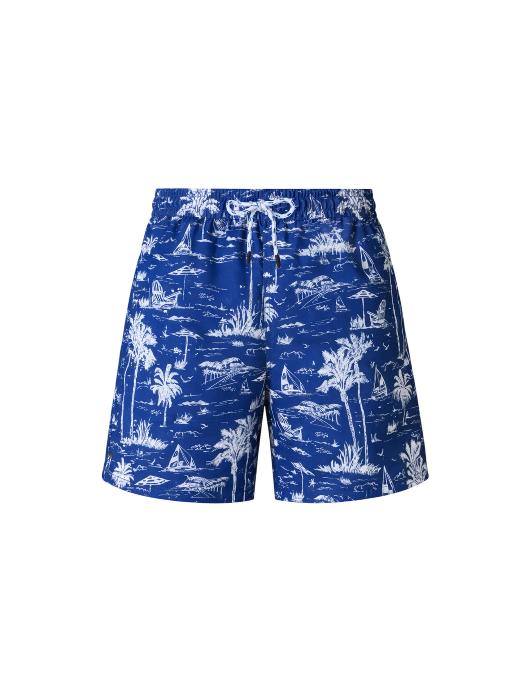 NORTH SAILS Boxer Mare Uomo in Tessuto Riciclato Effetto Pesca con Stampa all Over