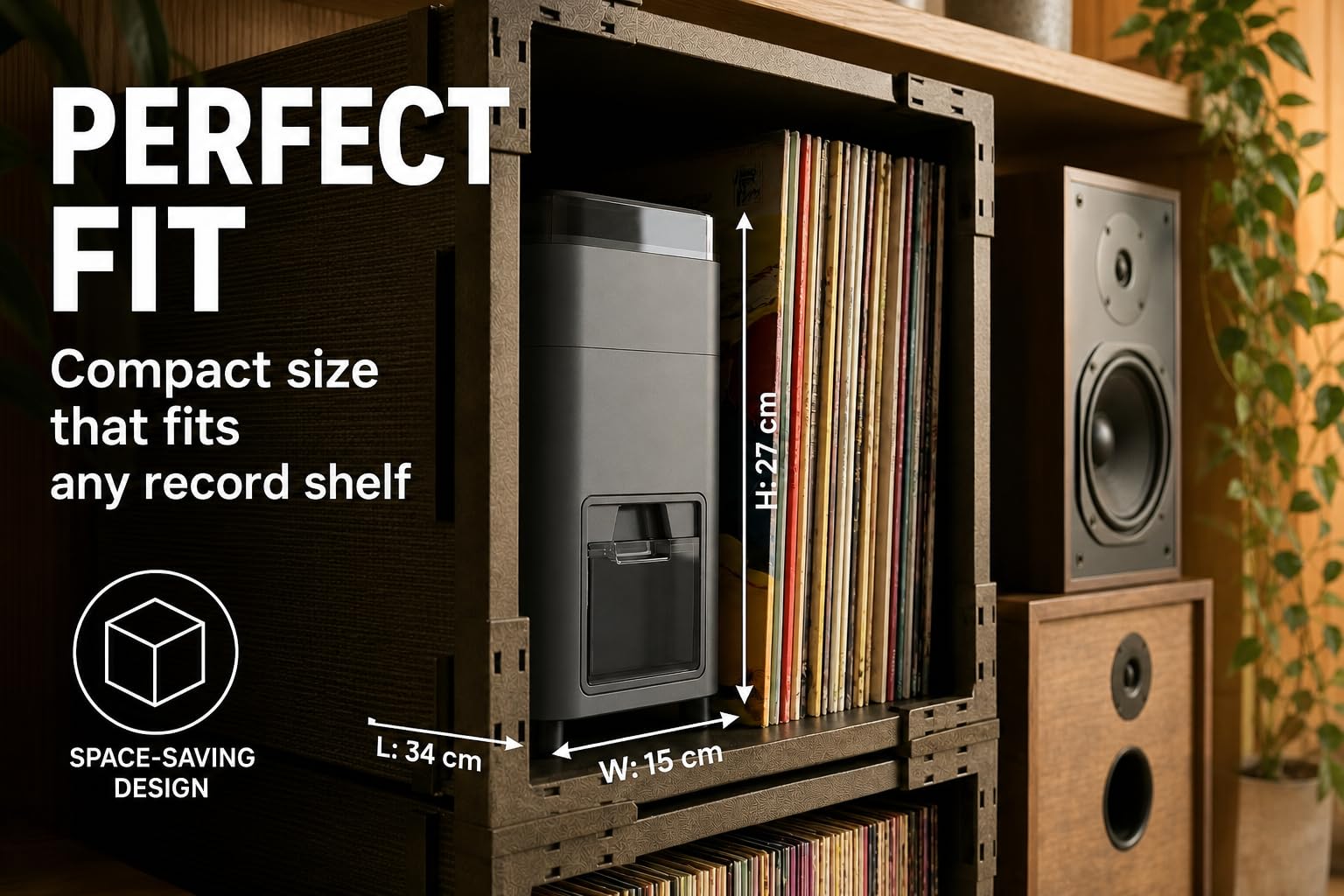 HumminGuru Limpiador ultrasónico de Discos de Vinilo: Limpieza ultrasónica de Discos de Vinilo a 40 kHz con Secado automático, Kit de Limpieza de Discos de Vinilo con filtros (HG01, 7/10/12 Pulgadas)