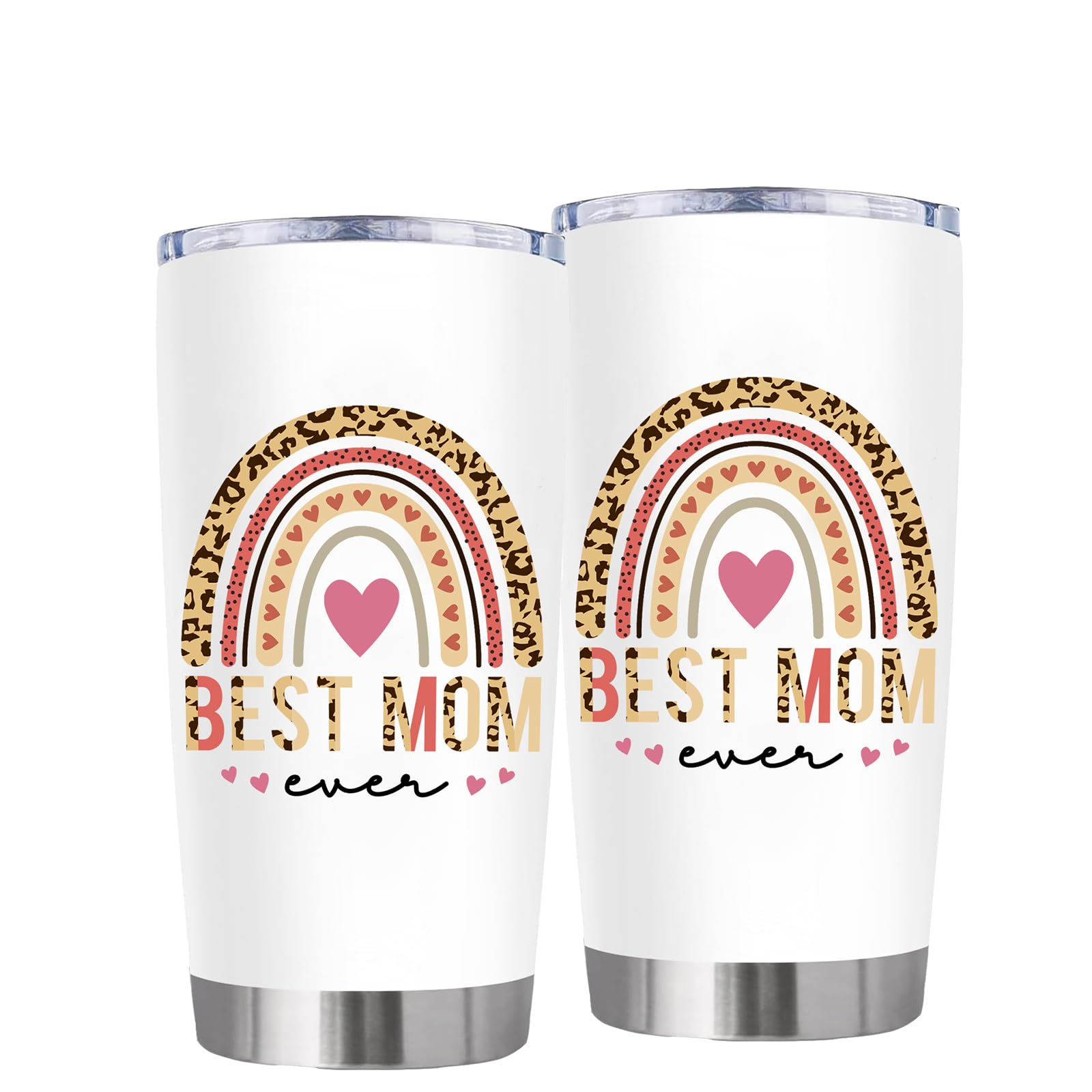 LUDUEIKSW Best Mom Ever Tumbler with Lid 20 oz, Stainless Steel Insulated Coffee Mug, Christmas Birthday Gifts for Mom from Daughter Son, Mothers in Law, Mama, Grandma