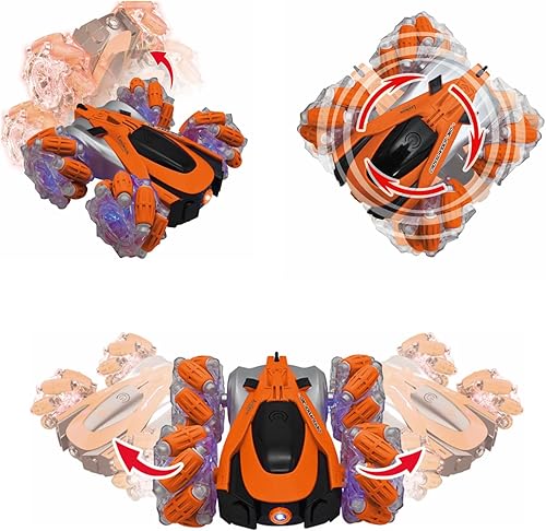 Miniatura 8 de Lexibook - Crosslander Coche de control de radio que brilla en la oscuridad, control remoto, recargable, juego de acción electrónico, naranjanegro,