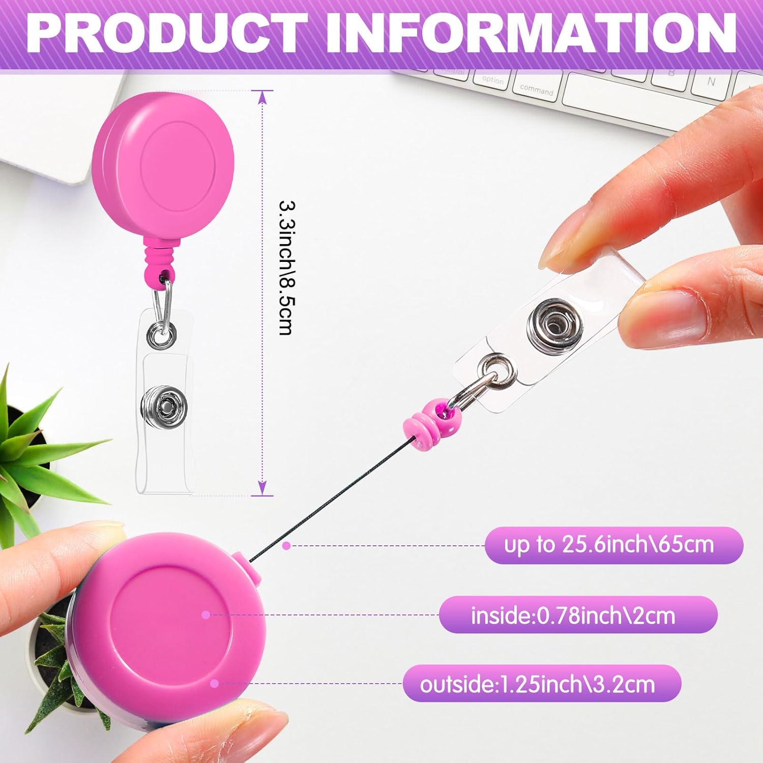 PerKoop 28 Pcs Badge Reel Retractable Nurse Bulk 360° Swivel Colorful Alligator Clips 25 Inch Badge Holder ID Clip for DIY Nurse Week Gift Doctor Student Teacher Office Card(Elegant Color) - Image 2