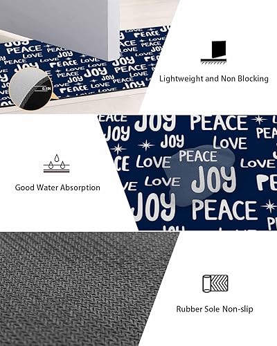 Miniatura 3 de Peace - Tapete de baño de Navidad para bañera, tapete antideslizante de secado rápido y absorbente, de tierra de diatomeas, para ducha, dormitorio,