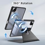 EasyAcc Rotating Case for Xiaomi Pad 7/7 Pro 11.2 Inch with Xiaomi Pen Holder and Acrylic Protective Case, 360 Degree Rotating with Impact Protection, Black - 3