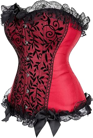 Hengzhifeng Corsets for Women Gothic Tight Lace Overlay Bustiers Top
