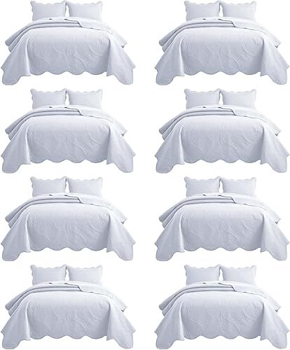 Vista 35 de IR Imperial Rooms Juego de ropa de cama Twin Quilt (68" x 86") – Paquete a granel de 10 al por mayor para hoteles, dormitorios de invitados y Beige