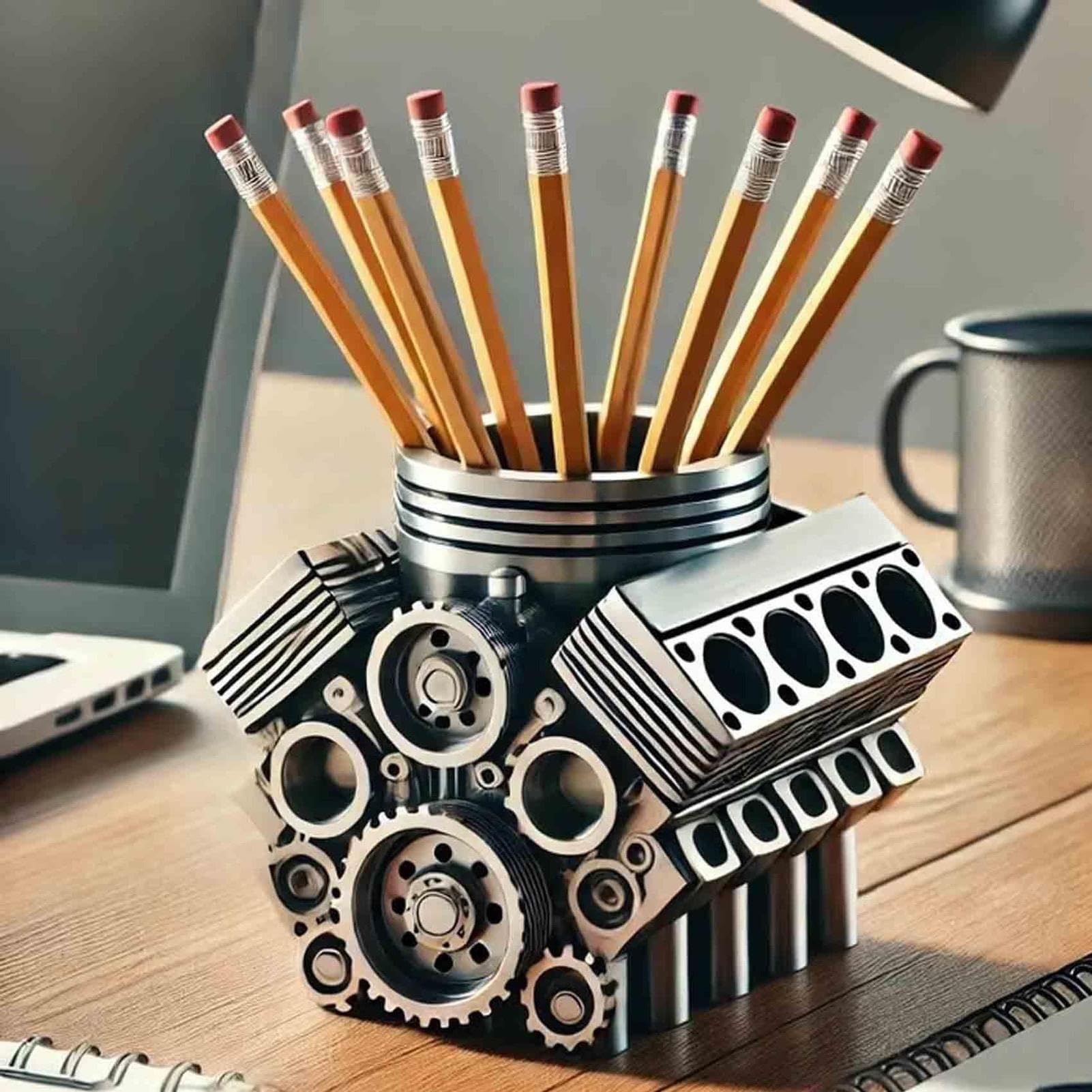 Pencil Holder Stylish Pen Organizer for Mechanical Enthusiasts
