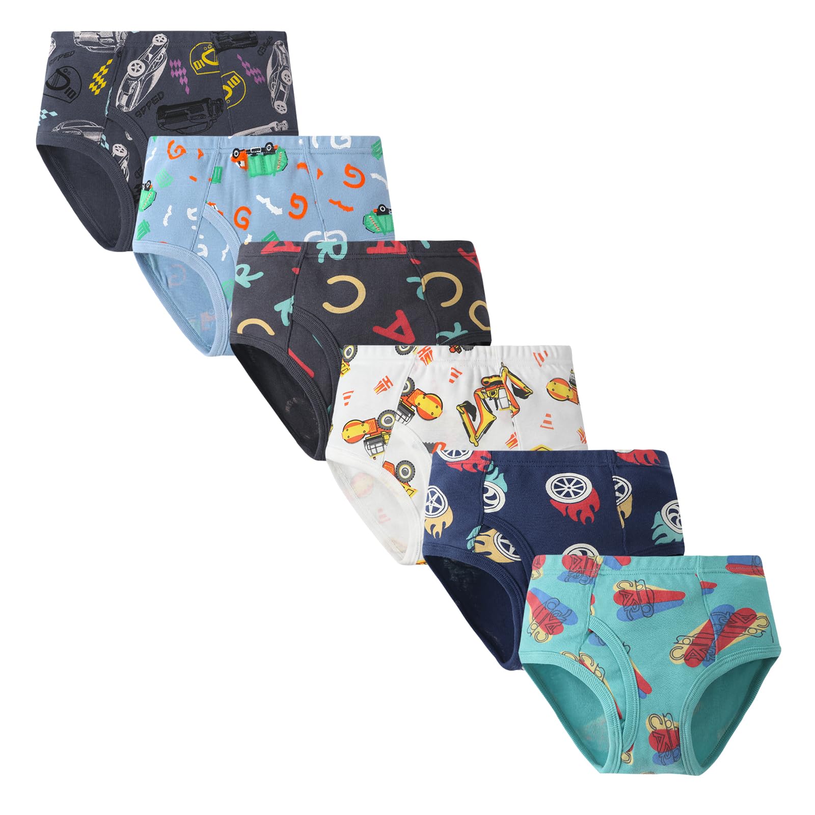 Boys Underwear Briefs Cartoon Print Pattern 100 Cotton Comfortable And Breathable Toddler Underwear 6 Pack