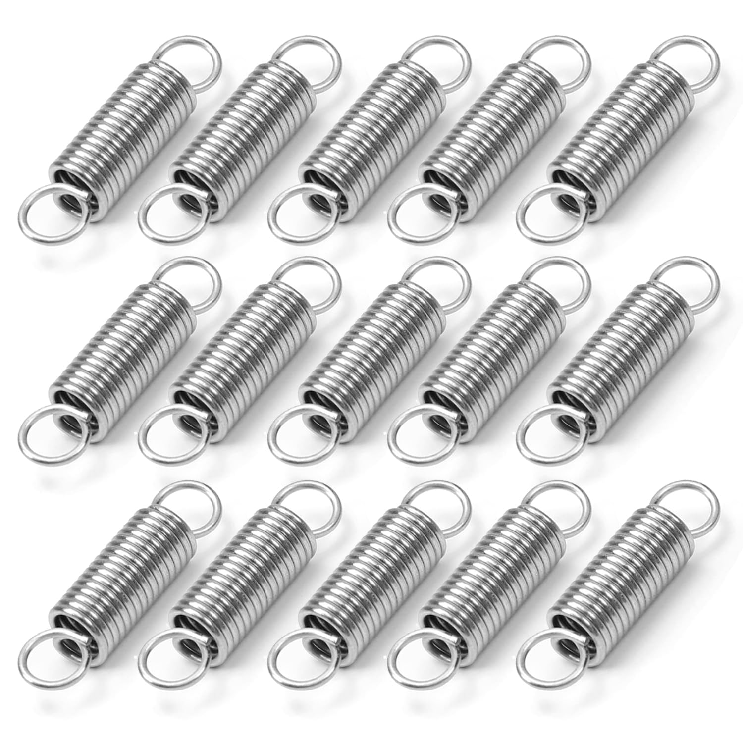 Yinpecly 15Pcs Stainless Steel Extended Compressed Spring Wire Diameter 0.03", OD 0.24", Free Length 0.98" Tension Spring for Industrial Construction