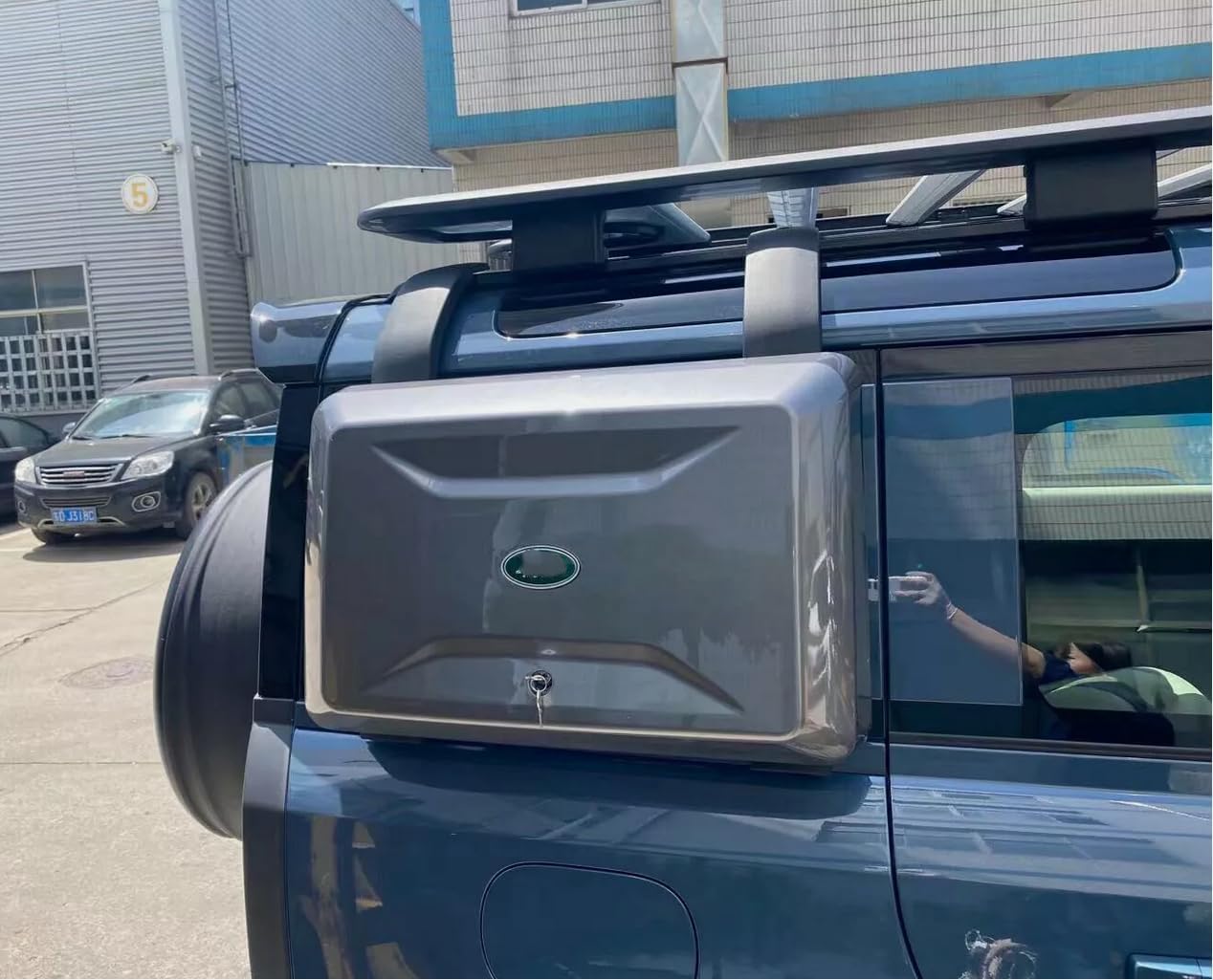 Eiger Grey Exterior Toolbox Side Mounted Gear Storage Box Carrier with Lock Fits for Land Rover Defender 110 2020 2021 2022 2023