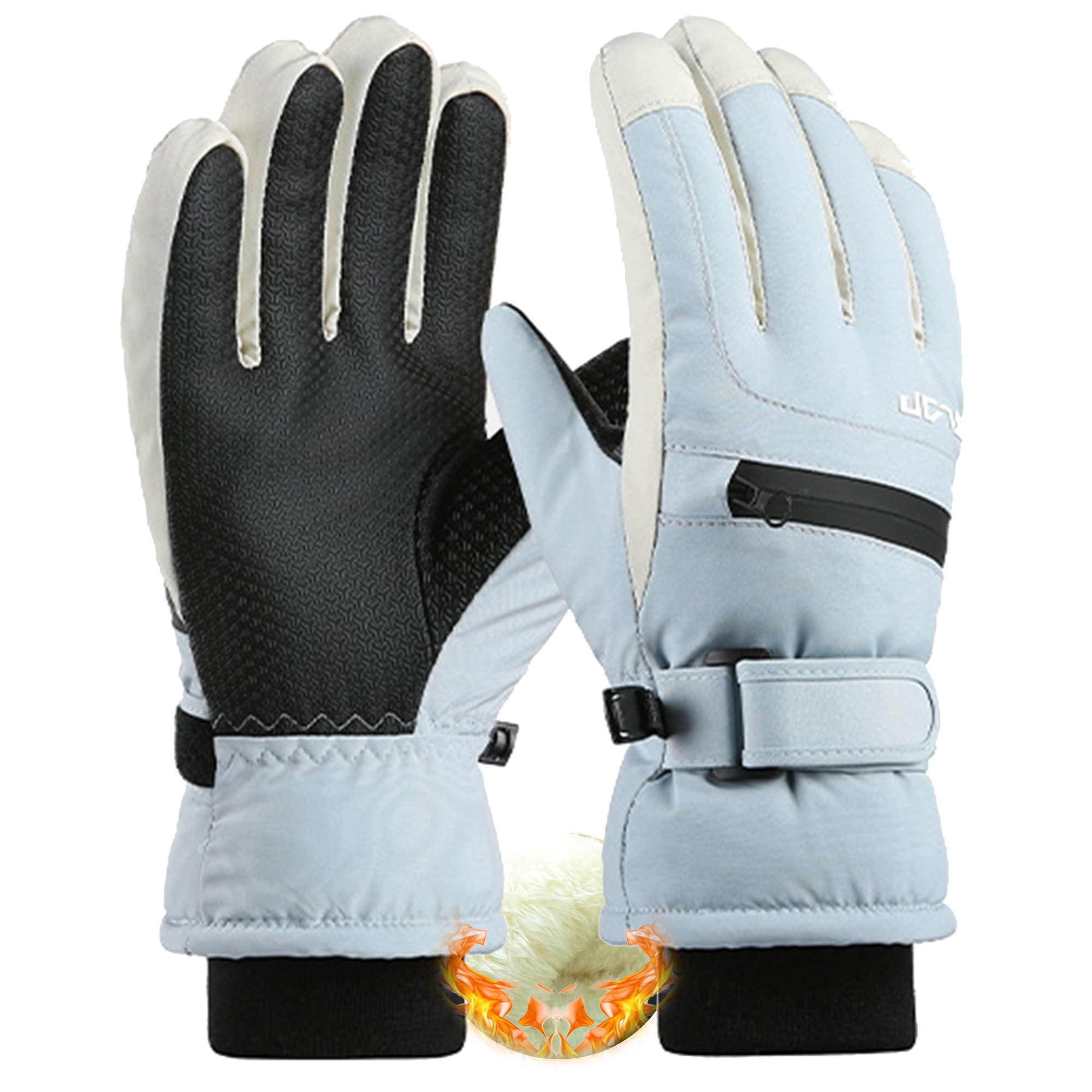 Kids Winter Snow Ski Gloves Youth Girls Boys Warm Water-Repellent Cold-Weather Non-Slip Touchscreen with Pocket