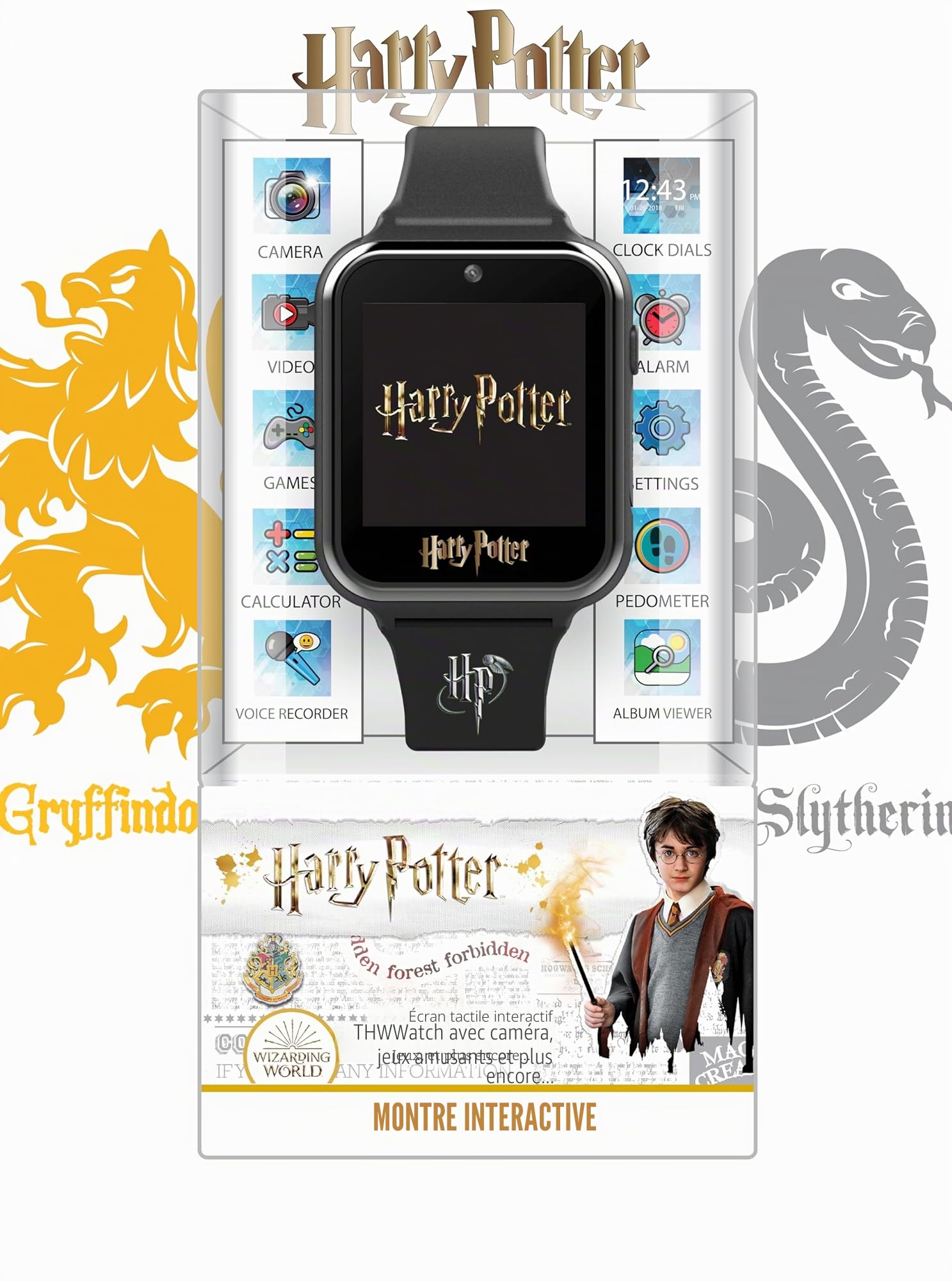 Accutime Montre Interactive de Harry Potter pour Enfants, Noir, Taille Unique
