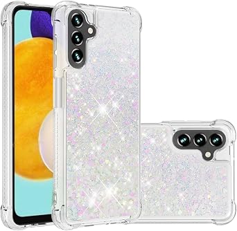 Silicone Liquid Case Compatible with Galaxy A13 5G, Soft TPU Transparent Phone Case Anti Yellowing Shockproof Protective Case Glitter Floating Liquid Cover Compatible with Galaxy A13 5G