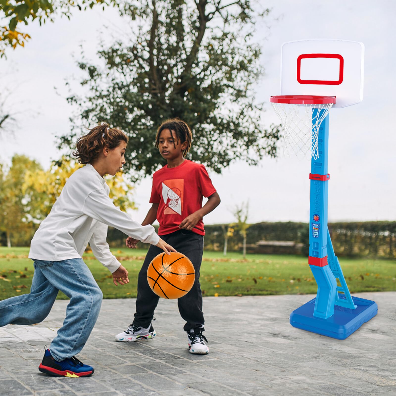 Canestro Basket Bambini, Altezza Regolabile 70-138CM | Per Bambini dai 3 agli 8 Anni, Facile da Montare, Mini Canestro da Basket per Canestri da Basket Bambino Indoor E Outdoor