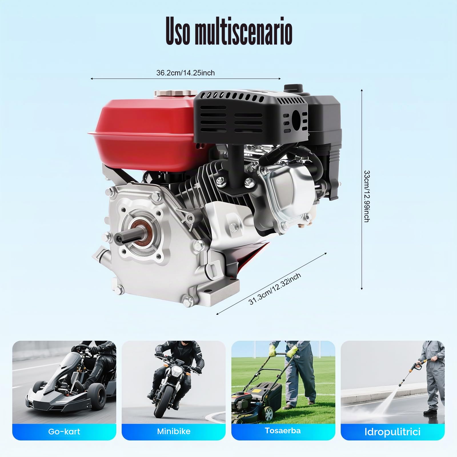 MINRS 212 cc, motore a benzina a 4 tempi, 1 cilindro, generatore Go-Kart 20 mm, 7,5 Hp, potenza di funzionamento di 4000 Watt