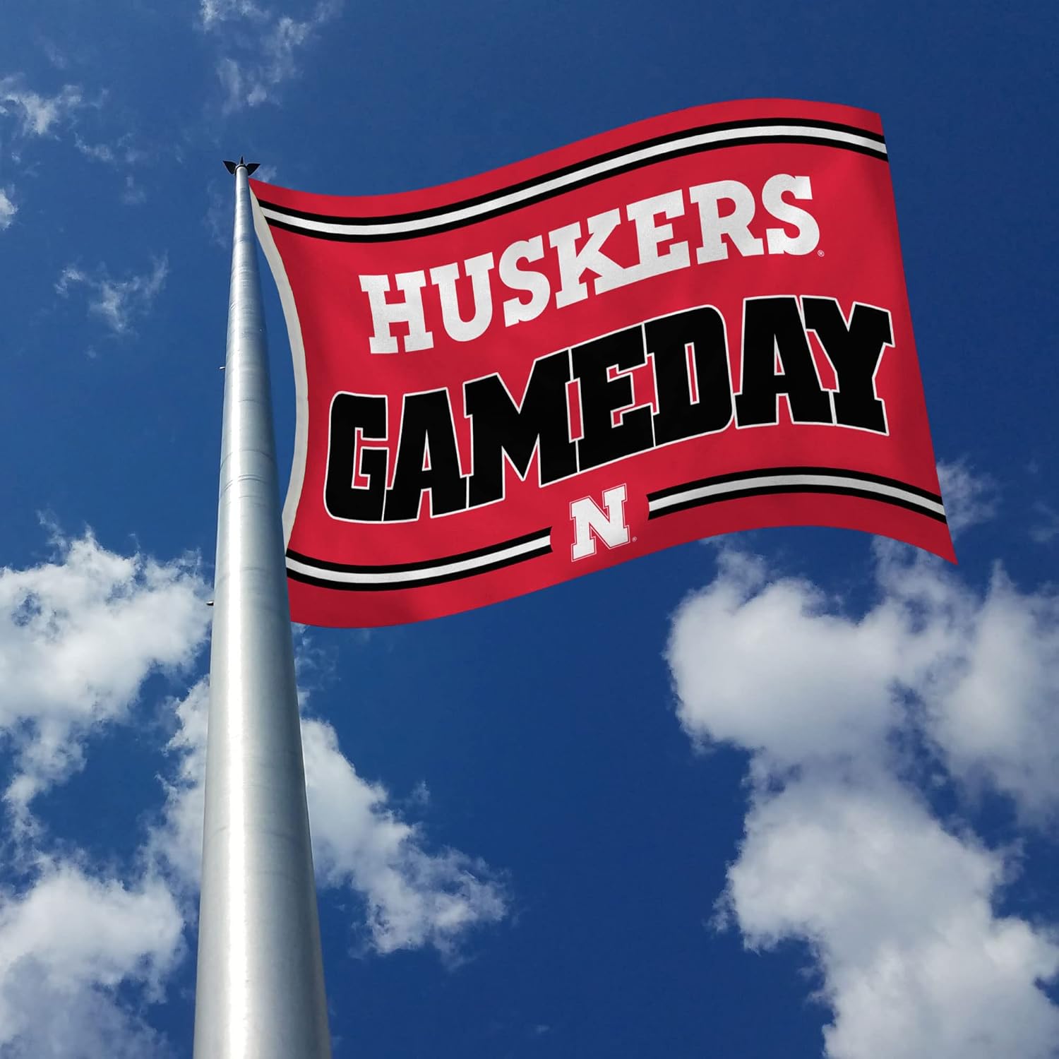 Rico Industries NCAA Nebraska Cornhuskers Game Day 3' x 5' Banner Flag Single Sided - Indoor or Outdoor - Home Décor